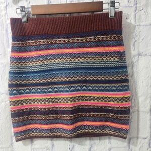 Vintage Y2K Womens Striped Knit Mini Skirt Size S